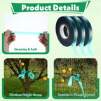 24 Pcs Stretch Tie Tape, 150 Feet x 1/2" Wide Reusable Garden Plant Ties Green Tapes for Plants, Thick Garden Vinyl Stake Ribbon for Branches Flowers Tomatoes Indoor/Outdoor/Greenhouse