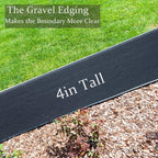 Landscape Edging 33FT, Garden Edging (4IN High) with 30pcs Spikes, Plastic Lawn Edging Flexible for Garden Flower Beds Tree Surrounds Yard Pathway, Black