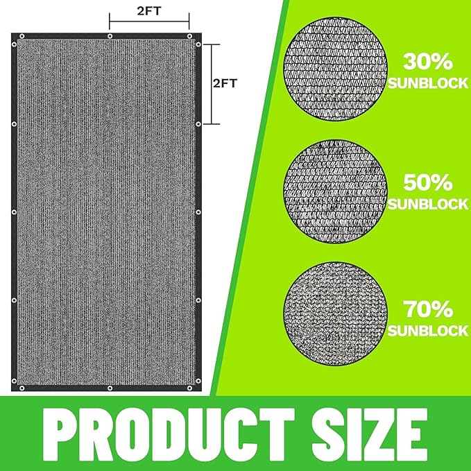 ColourTree 70% Black Shade Cloth Custom Size 6FT x 71FT Mesh Tarp, UV Resistant Netting with Upgrade Grommets for Plant Cover, Greenhouse, Chicken Coop, Barn, Kennel, Garden. (We Make Custom Size)