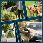 25FT Garden Hose with 10 Function Sprayer: Water Hose Lightweight Durable All-Weather - Flexible Kink-Free Hose 5/8" - Pressure Washer Hose for Garden, Car Washing, and Outdoor Cleaning