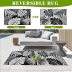 Outdoor Rug 5x8 ft Waterproof, Reversible Outdoor Plastic Straw Rug for Patios Clearance, Outdoor Area Rug Carpet RV Mat for Camping Backyard Deck Porch