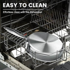 Non Stick Frying Pans,Hybrid Frying Pan with Lid,Non Toxic Frying Pans Nonstick,Stainless Steel Skillet,Dishwasher and Oven-Safe,Compatible with All Cooktops, 2-Piece Set (7.8+11in)