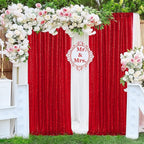 JYFLZQ Red Sequin Backdrop Curtains 8ft x 8ft 1 Panel Glitter Photo Booth Backdrops Sparkly Photography Background Drapes for Parties Wedding Bridal Showers