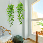 LOYWREE 2 Pack Small Artificial Hanging Plants with Faux Ivy Vine and Hanging Pothos 39Inch Fake Plant Realistic Greenery for Shelf Decor in Home, Office, Indoor & Outdoor Gardens