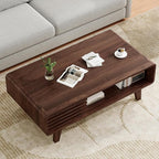 Coffee Table, Living Room Tables, Modern Table with Storage, Mid Century Farmhouse Wood Coffee Table for Living Room
