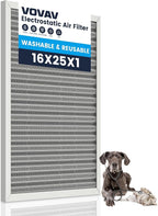 16x25x1 Air Filter-MERV 8, Washable & Reusable Electrostatic Filter, AC/HVAC Furnace Filters, Lasts a Lifetime, Permanent Air Filter, Breathe Fresher,Home And Office Actual Size:15.5x24.65x0.82 Inch