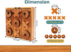 BSIRI Wooden Tic Tac Toe Game - Brain Teaser Puzzles for Adults Kids Games and Unique Gifts for Kids, Coffee Table Decor Living Room Decor Modern Wood Decor (5.5 Inch)