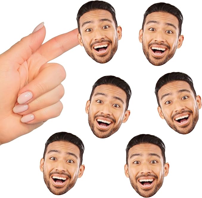 Big Dot of Happiness Custom Photo Party Favors - Fun Face Cut-Out Stickers - Set of 24