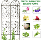 4 Pack Metal Garden Trellis 86.7" Tall Outdoor Climbing Plant Support for Roses, Flowers, Rustproof Durable Brown Galvanized Tube, Lawn Garden Fence Decor Screen (4, Retro-86.7" H)