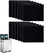 12 Pack Replacement Odor Absorbing Filter Refills for Home Zone Living Kitchen Trash Can, Activated Charcoal Deodorizer Compatible with Home Zone Living CleanAura Odor Control Compartments