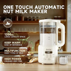 Nut Milk Maker Machine,8 in 1 New Upgrade Soy Milk Maker Automatic for Almond,Oat,Plant-Based Milk and Non-Dairy Beverages,40oz Almond Milk Maker Machine with Delay Start/Self Clean/Boil Water