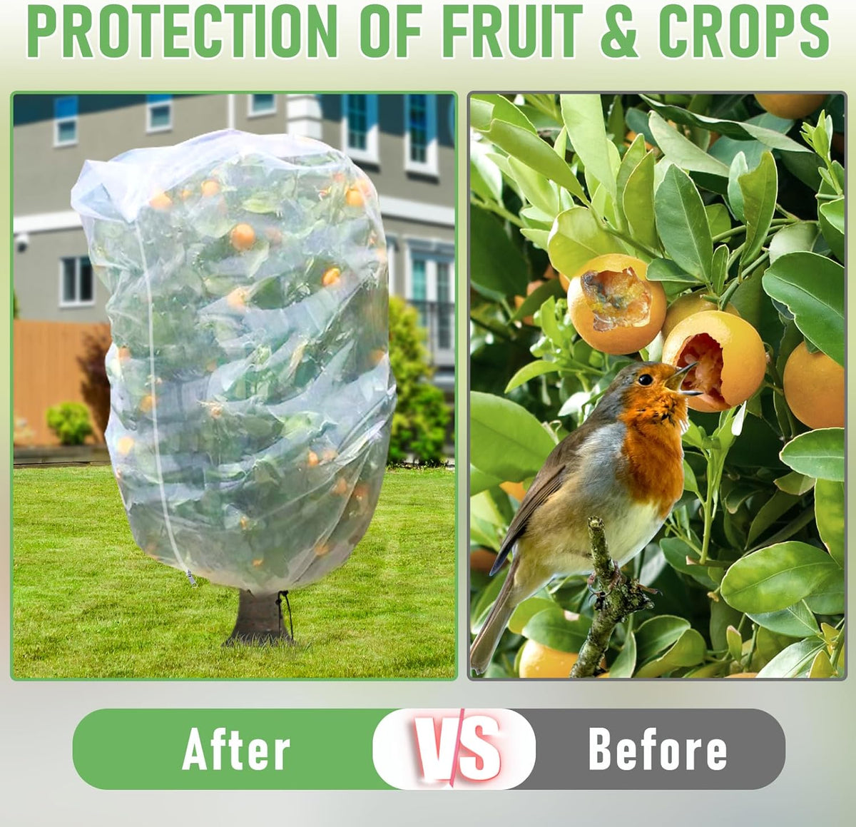 Fruit Tree Netting, 10x10 FT Plant Mesh Netting for Garden Protection with Zipper, Blueberry Bush Insect Netting Cover as Garden Pest Barrier from Cicadas, Bug, Bird for Apple, Tomato