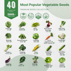 Organo Republic 40 Vegetable Seeds Variety Pack - 26000 Non GMO Heirloom Seeds for Planting Vegetables & Fruits in Bulk Individual Seed Packets, Home Garden Seeds for Hydroponic, Indoor & Outdoors