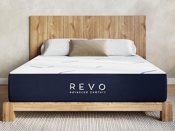 REVO Sleep Gel Memory Foam Mattress, 12-Inch California King – Cooling Gel Foam Mattress with Full-Body Support, Pressure Relief & Breathable Comfort for Deeper Sleep