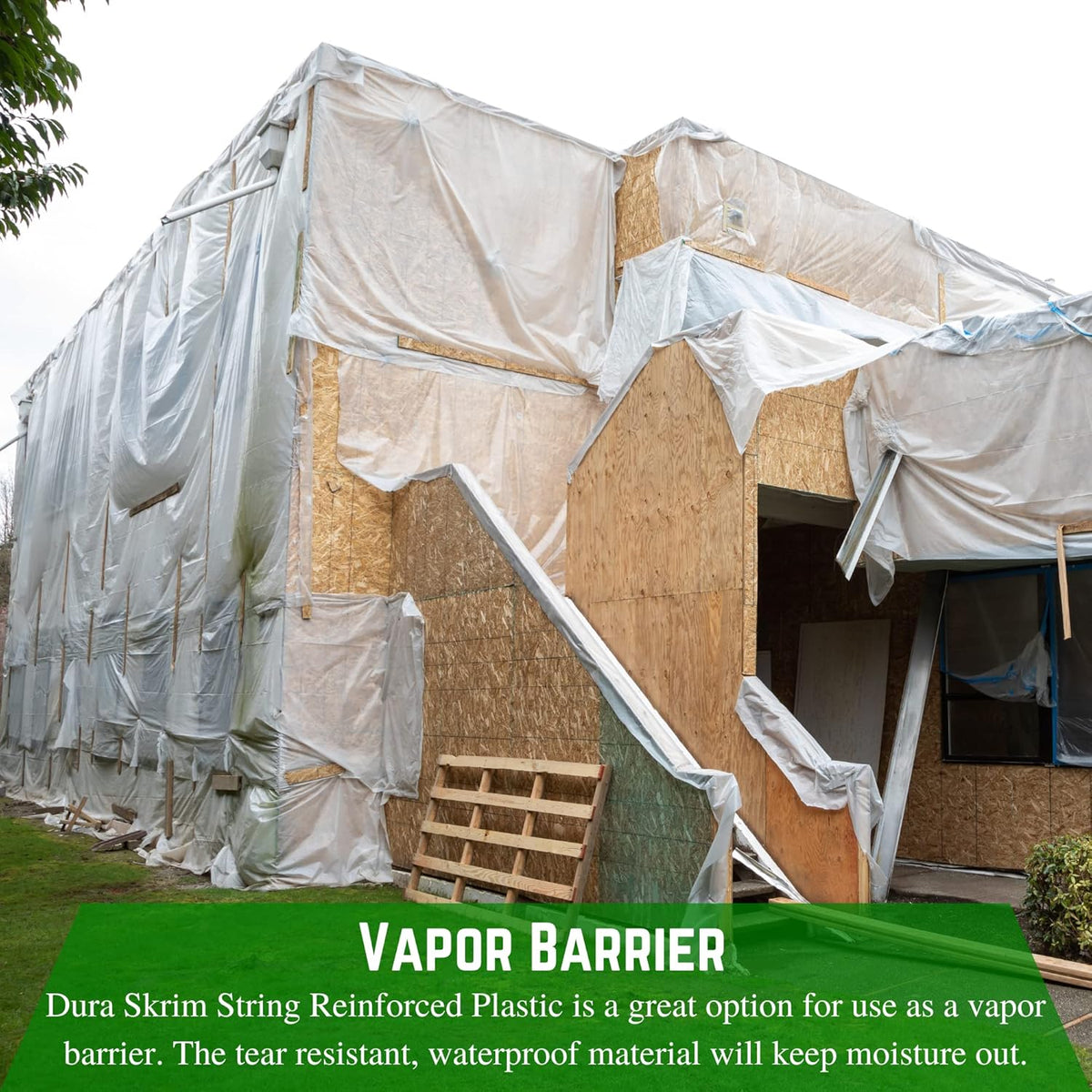 Farm Plastic Supply - Dura Skrim String Reinforced Clear Plastic Sheeting - 10 Mil - (6' x 125') - Reinforced Poly Film Tear Resistant, Weatherproof, Vapor Barrier Polyethylene Roll for Construction