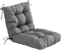 QILLOWAY Outdoor Chair Cushion for Patio Furniture, Waterproof Patio Cushions with Ties, Fade Resistant Replacement Pads for Outdoor Rocking Chairs,Charcoal Grey,Black