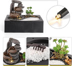 Dyna-Living Indoor Water Fountains Tabletop Water Fountain with Pump Zen Garden Relaxation Desk Waterfall Fountain Indoor Small Fountain for Zen Room Decor