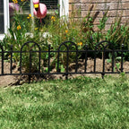 4-Piece Lawn and Flower Bed Edging - Modular No-Dig Plastic Fencing for Garden Border - Interlocking Fence for Landscaping by Pure Garden (Black)