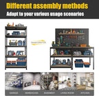 PrimeZone Storage Shelves 3 Packs 5 Tier Adjustable Garage Storage Shelving, Heavy Duty Metal Storage Utility Rack Shelf Unit for Warehouse Pantry Closet Kitchen, 35.5" x 15.75" x 71", Black