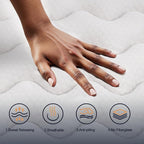 King Mattress 10 Inch, Hybrid Mattress Queen Size Bed in a Box, Memory Foam and Individual Pocket Springs, Edge Support, Motion Isolation & Pressure Relief, Medium Firm, 365-Night Trial