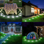 Flacchi Solar Ground Lights - Solar Powered Lights Outdoor Solar Disk Light Waterproof Landscape Light for Patio Yard Pathway Walkway Driveway (Cool White, 12 Pack)