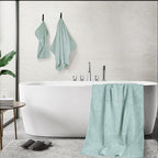 POLYTE Oversize, 60 x 30 in., Quick Dry Lint Free Microfiber Bath Towel Set, 6 Piece (Green)