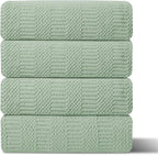 4 Pack Oversized Bath Towels Set 35"x70" Light Green Extra Large Bath Sheet Chair Towels, 600 GSM Ultra Soft and Absorbent Towels for Bathroom, Quick Dry Towel for Gym Hotel Camp Pool
