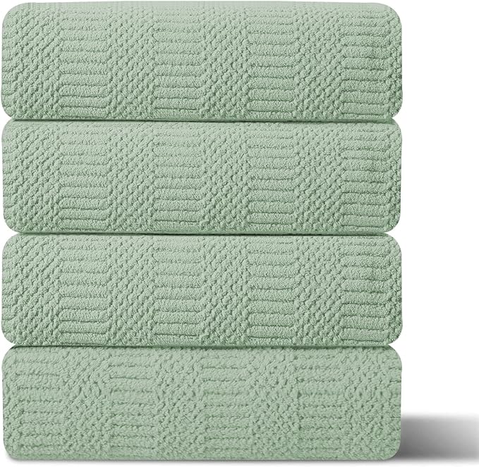 4 Pack Oversized Bath Towels Set 35"x70" Light Green Extra Large Bath Sheet Chair Towels, 600 GSM Ultra Soft and Absorbent Towels for Bathroom, Quick Dry Towel for Gym Hotel Camp Pool