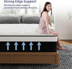 Full Mattress, 14 Inch Full Hybrid Mattress in a Box with Memory Foam, Medium Firm, Euro Top, Reinforced Edge Support, Pressure Relief & Motion Isolation, CertiPUR-US Certified