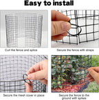 12 Sets of 16'' x 12'' Garden Plant Protectors from Animals With Detachable Covers ,36Pcs Metal Wire Protectors With Cover for Plants , Metal Plant Cage Chicken Wire Cloche with Stakes & Nylon Ties