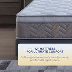 12 Inch Full Mattress Hybrid Innerspring and Plush Memory Mattress in a Box,Medium Soft Feel,Motion Isolation & Pressure Relief,Cooling Bed Mattress for Bed Frames,CertiPUR-US Certified (Twin)