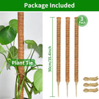 3 Pack Moss Pole, 35.4-Inch Moss Poles for Plants Monstera,Bendable Plant Support Stakes for Climbing Plants Indoor, Garden Trellis Plant Stick for Potted Plants, Pothos Philodendron