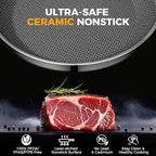 Non Stick Frying Pans,Hybrid Nonstick 10 Inch Frying Pan,Stay-Cool Handle,PFAS PFOA PTFE Free,Dishwasher-Friendly,Nonstick Frying Pan,Oven-Safe,Works on,Ceramic and Gas Cooktops