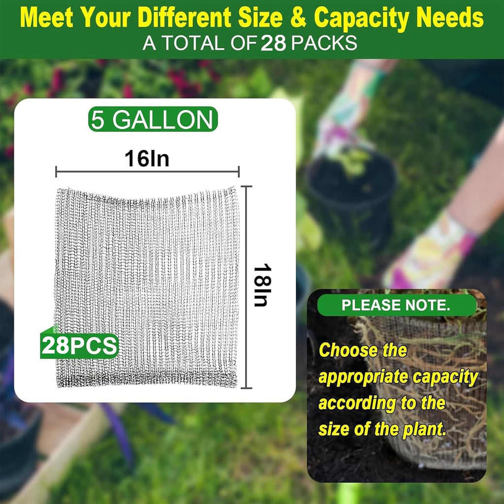 28PCS Go-pher Baskets 5 Gallon, Upgrade Stainless Steel Plant Root Wire Mesh for Underground to Protect Roots Trees Flowers from M-oles and V-oles