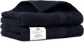 100% Cotton Hand Towel Set of 2, (16 x 28 inches) Sustainable, Soft, Highly Absorbent, Quick Drying, Combed Cotton Hand Towels Pack of 2 Ideal for Hotels, Spa, Bathroom, Dorm, Black