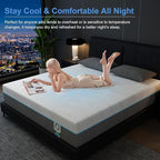 Vipbear 12 Inch Memory Foam Mattress Twin XL Hybrid Medium Firm Mattresses in a Box Cooling Gel Bed Therapeutic Firm Support Comfort for Back Pain, Pressure Relief, CertiPUR-US Certified, Made in USA