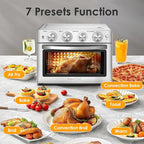 Geek Chef 26 QT Air Fryer Oven, Big Air Fryer, Toast Oven with Bake, Roast, Pizza, Easy to Use & Clean, 6 Slice Toast, Stainless Steel