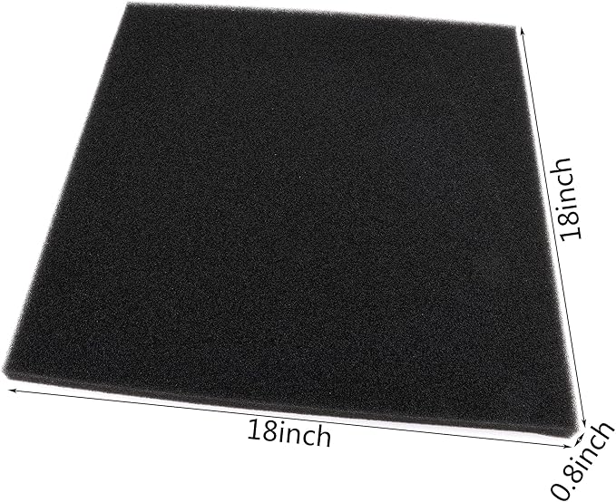 Aquarium Filter Bio Sponge Pad, Foam Sponges Filter Media, Cut fit it Filter Accessories for Fish Tanks and Ponds (18"x18"x0.8" (50PPI) 1 Pack)