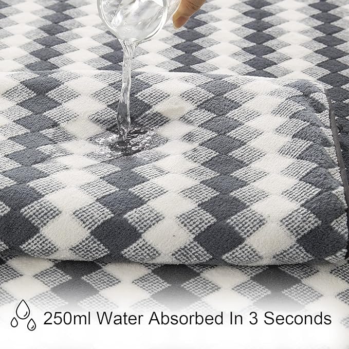 Grey Bath Towels Set of 4, Towels Large Bathroom 35X70in 600 GSM Quick Dry Towel Microfiber Thick Bath Towel Diamond Pattern Super Soft Absorbent Bath Sheets Towels for Adults Bathroom Spa Hotel