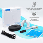 Wearable Air Purifier Necklace - Portable Personal Ionizer - Rechargeable Travel-Size Air Cleaner - Removes Dust Allergen Odor Viruses Bacteria - Use in Office Airplane Train Bus - For Kids and Family