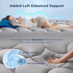 Bedsure Waterproof Mattress Topper Full - Pillow Top Full Mattress Protector with 8-21 Inches Deep Pocket, 800 GSM Extra Thick Bed Pad Fitted, Soft Bed Cover for Home, Bedroom, Hotel - Grey