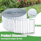 Metal Corrugated Garden Edging, 6" x 50Ft Landscape Edging Border for Garden and Flower Bed, Garden Edging Border for Landscaping, Lawn and Yard, Silvery