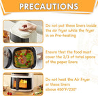 Air Fryer Liners Disposable, 125PCS 8 Inch Greaseproof Air Fryer Liners, Square Unbleached Parchment paper, Non-stick Airfryer Liners for 5-8QT Air fryer, Baking, Roasting Microwave