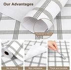 OcePor Non-Adhesive Drawer and Shelf Liner 12IN x 30FT，Non Slip Cabinet and Cupboard Liner, Kitchen Cabinet Liners for Shelves, Waterproof Drawer Shelf Liners for Cabinets/Bathroom Cupboard, Stripe