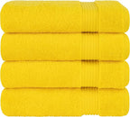 Cotton Paradise 4 Piece Turkish Bath Towels for Bathroom, 100% Cotton Extra Large Soft Plush Towels Bathroom Set, Yellow