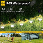 20 Pack Solar Ground Lights Outdoor, 8 LED Mini Flat Solar Disk Lights, IP65 Waterproof Anti-Rust Disc Light, Landscape Lighting for Garden Pathway Yard Walkway Driveway Lawn,Cool White