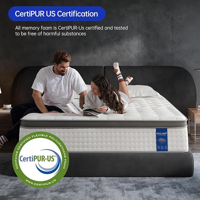 Queen Mattress,14 Inch Size Mattresses in a Box,Memory Foam Hybrid Mattress, Individual Pocket Spring for Motion Isolation &Zoned Support & Pressure Relief,Medium Firm (Queen, 14, Inches)