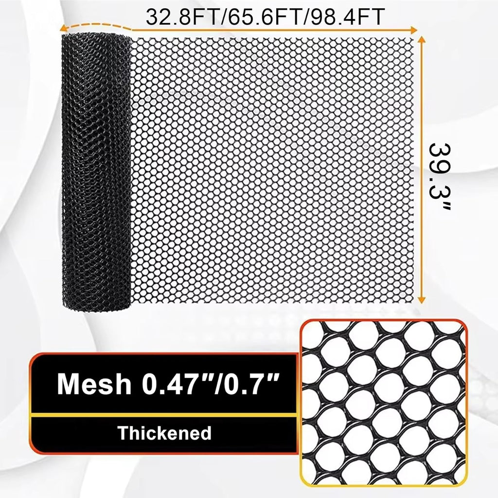 Plastic Wire Mesh Fence, Black Safety Fence Balcony Protection Net 39.3 Inch X 32.8FT Poultry Fence Roll for Garden Chicken Rabbit Construction Barrier(Size:1x20M - Mesh 1.8cm)
