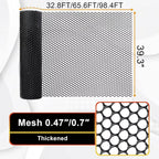 Plastic Wire Mesh Fence, Black Safety Fence Balcony Protection Net 39.3 Inch X 32.8FT Poultry Fence Roll for Garden Chicken Rabbit Construction Barrier(Size:1x20M - Mesh 1.8cm)