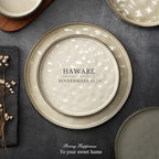 HaWare Dinnerware Sets, 18-Piece Plates and Bowls Set, Stoneware Dish Set for 6, Ceramic Dinnerware for Home Restaurant, Chip and Scratch Resistant, Microwave and Dishwasher Safe, Saturn Khaki